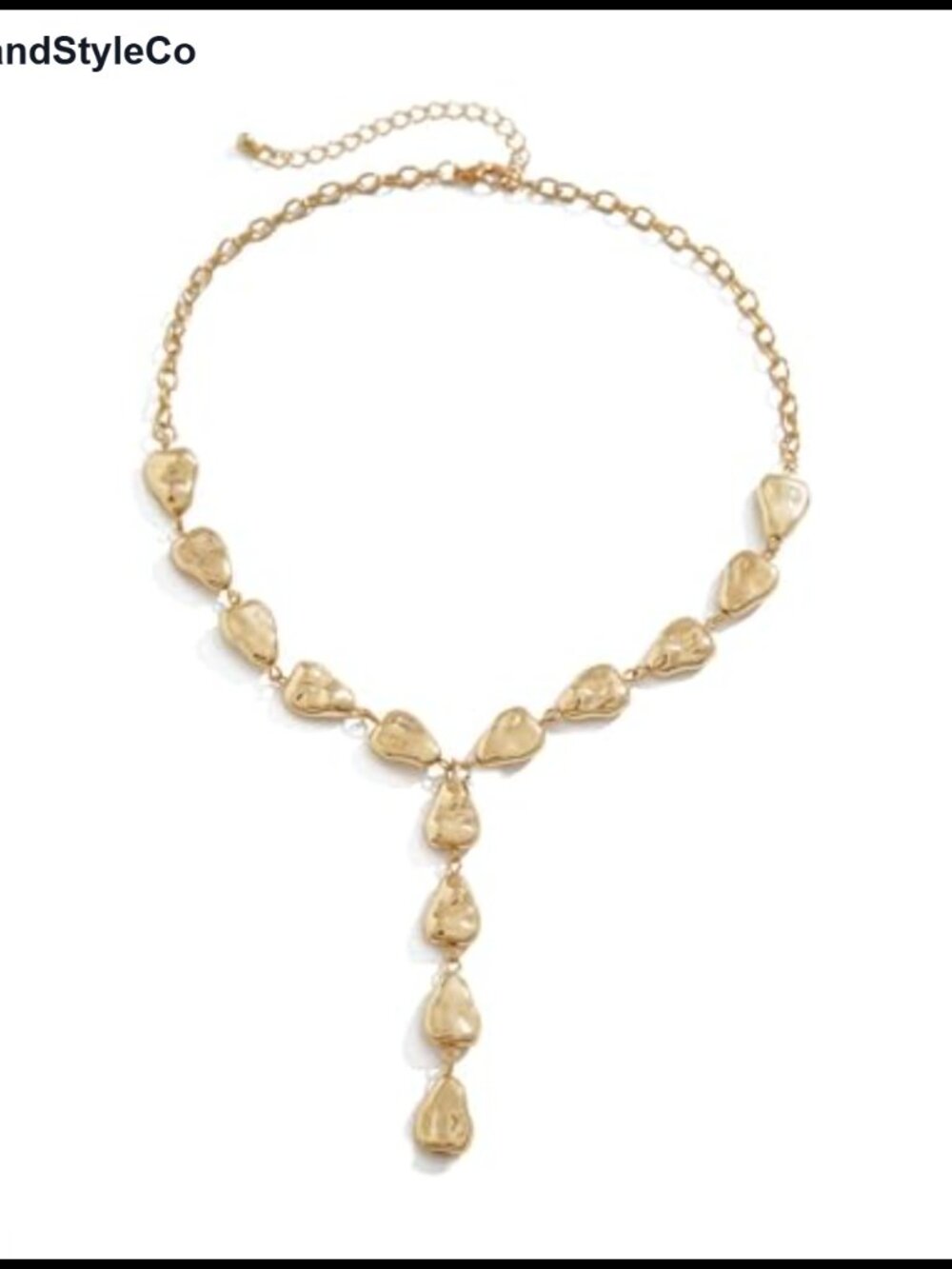 Gold Statement Lariat Necklace Long Chunky Y Shaped Drop Necklace Trendy